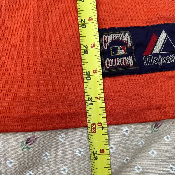 New York Mets Shirt Mens XXL Orange MLB Baseball Majestic Cooperstown V-Neck - Picture 6 of 7